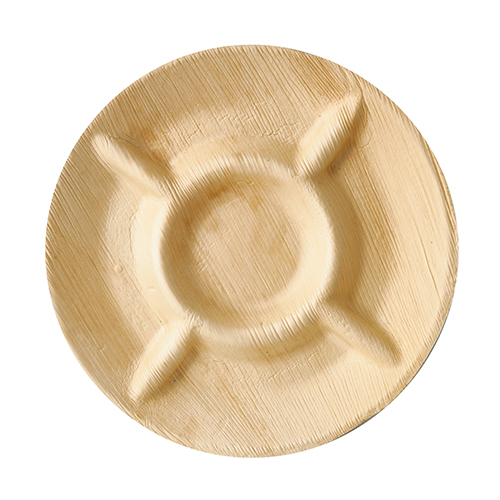 [87838] 6 x 6 Teller, Palmblatt "pure" 5-geteilt Ø 24,5 cm · 2 cm