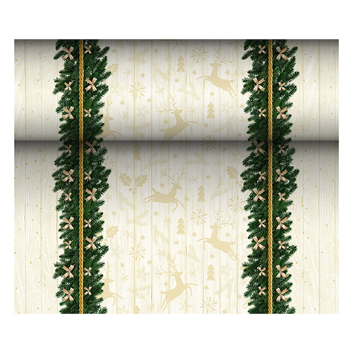 6 x Tischläufer, stoffähnlich, Airlaid 24 m x 40 cm "Golden Star"