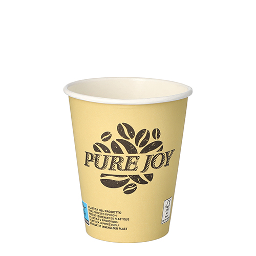 20 x 50 Trinkbecher, Pappe 0,2 l Ø 8 cm · 9,2 cm creme "Pure Joy"