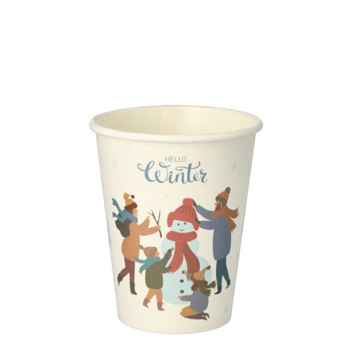 [87872] 20 x 50 Trinkbecher, Pappe 0,2 l Ø 8 cm · 9,2 cm "Hello Winter"