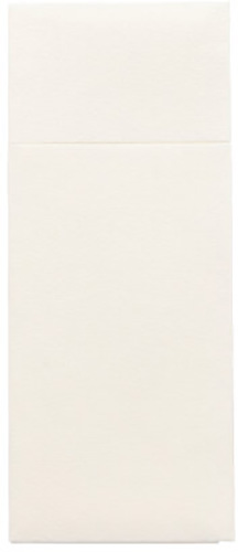 [87907] 5 x 100 Bestecktaschen, Airlaid 40 cm x 33 cm weiss mit Besteckfalz