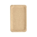 4 x 250 Teller, Pappe "pure" eckig 11 cm x 17,5 cm braun
