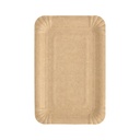 4 x 250 Teller, Pappe "pure" eckig 13 cm x 20 cm braun