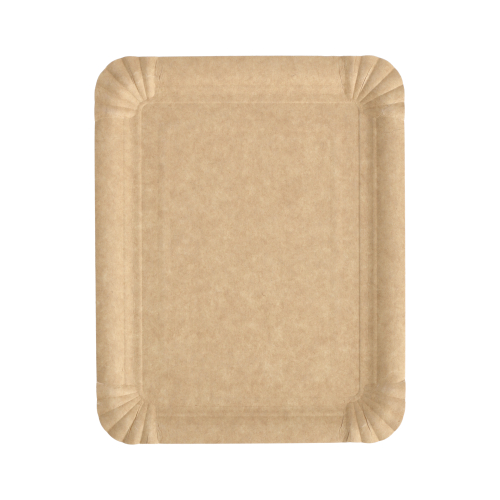 2 x 250 Teller, Pappe "pure" eckig 16,5 cm x 20 cm braun