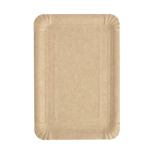 2 x 250 Teller, Pappe "pure" eckig 16,5 cm x 23 cm braun