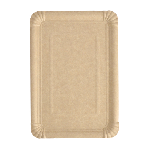 2 x 250 Teller, Pappe "pure" eckig 18 cm x 26 cm braun