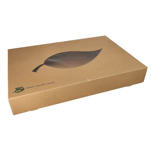 [87953] 4 x 10 Transport- und Catering-Kartons, Pappe "pure" 8 cm x 55,7 cm x 37,6 cm braun "100% Fair"