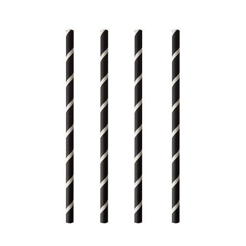 [87979] 8 x 100 Shake-Halme, Papier Ø 8 mm · 20 cm schwarz/weiss "Stripes"