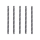16 x 250 Cocktail Trinkhalme, Papier Ø 7 mm · 15 cm schwarz/weiss "Stripes"