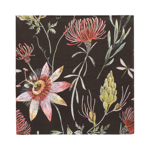 10 x 20 Servietten, 3-lagig 1/4-Falz 33 cm x 33 cm "Flowers"