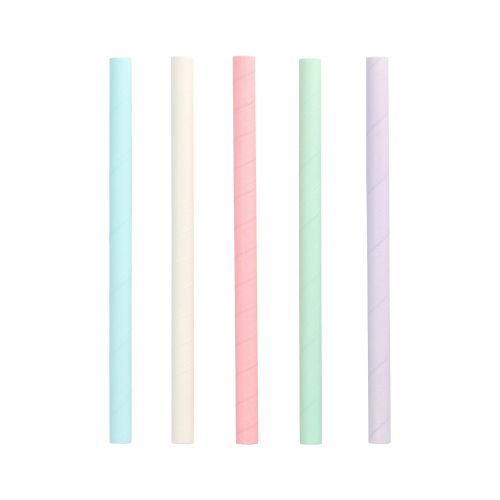 [88024] 6 x 200 Bubble Tea Halme Papier Ø 12 mm · 20 cm farbig sortiert