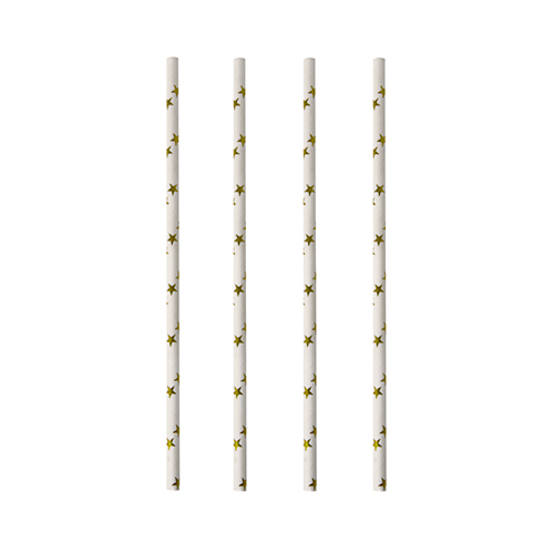 [88025] 20 x 25 Trinkhalme, Papier Ø 6 mm · 20 cm "Stars"