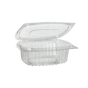 12 x 50 Feinkost- und Salatschalen mit Klappdeckel, R-PET oval 250 ml 4,3 cm x 10,6 cm x 13,3 cm klar