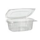 9 x 50 Feinkost- und Salatschalen mit Klappdeckel, R-PET oval 500 ml 5,5 cm x 12,4 cm x 15 cm klar