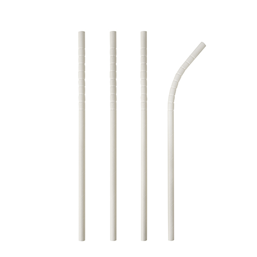 [88071] 10 x 100 Trinkhalme Papier "pure" Ø 6 mm · 20 cm weiss flexibel
