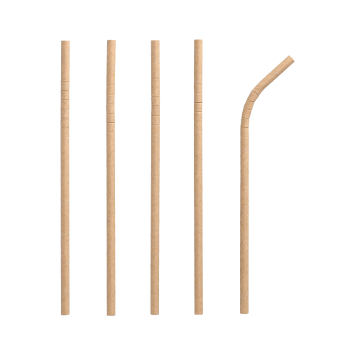 [88072] 10 x 100 Trinkhalme Papier "pure" Ø 6 mm · 20 cm braun flexibel