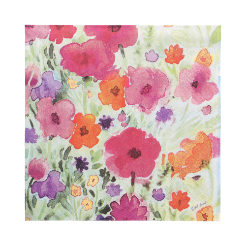 [88083] 10 x 20 Servietten, 3-lagig 1/4-Falz 33 cm x 33 cm "Flower Field"
