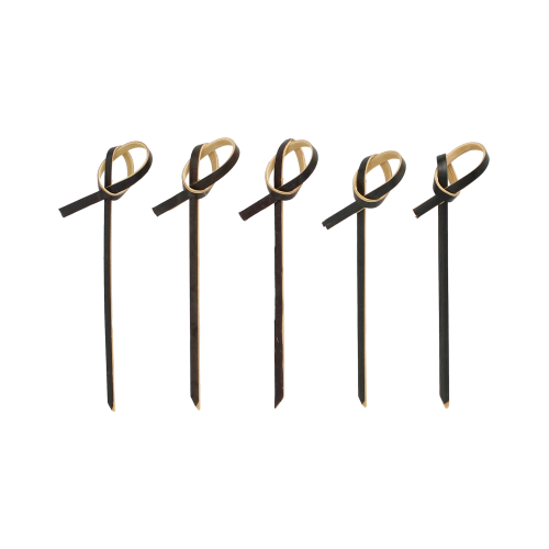 [88123] 6 x 250 Fingerfood - Picker 6 cm schwarz "Knoten"