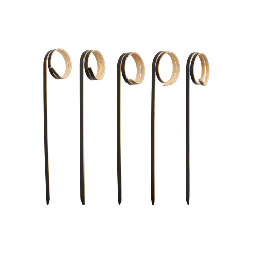 6 x 100 Fingerfood - Picker 11 cm schwarz "Twister"