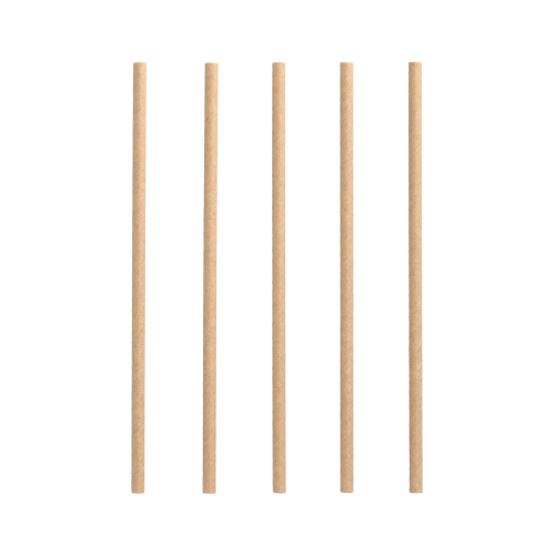 [88224] 10 x 100 Trinkhalme, Papier "pure" Ø 6 mm · 20 cm braun
