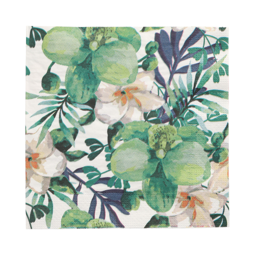 10 x 20 Servietten, 3-lagig 1/4-Falz 33 cm x 33 cm "Tropic"