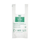 20 x 100 Hemdchen-Tragetaschen, Bio-Folie 47 cm x 22 cm x 13 cm transparent Knotenbeutel auf Rolle