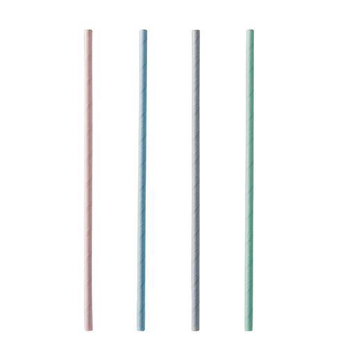 [88332] 100 x 200 Trinkhalme, Papier Ø 6 mm · 21 cm farbig sortiert
