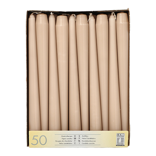 2 x 50 Leuchterkerzen Ø 2,2 cm · 25 cm puder