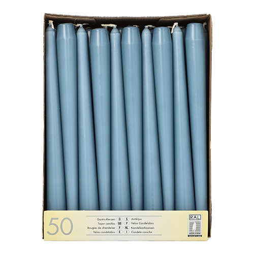 2 x 50 Leuchterkerzen Ø 2,2 cm · 25 cm arktikblau