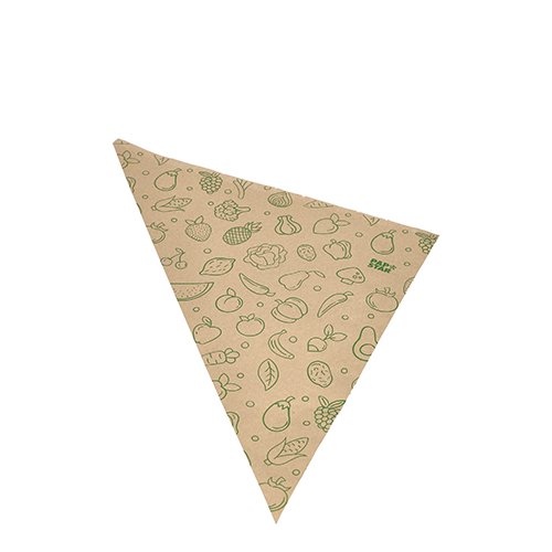 [88387] 1000 Spitztüten, Kraftpapier 44 cm x 31 cm x 31 cm braun "Fruits & Vegs" Füllinhalt 750 g