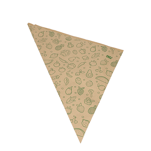 [88389] 1000 Spitztüten, Kraftpapier 48 cm x 34 cm x 34 cm braun "Fruits & Vegs" Füllinhalt 1000 g