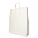 10 x 25 Tragetaschen, Papier 40 cm x 32 cm x 12 cm weiss mit gedrehtem Tragegriff