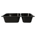 10 x 50 Mikrowellenschalen, PP 2-geteilt 1205 ml 4,9 cm x 22,7 cm x 17,8 cm schwarz