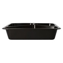 10 x 50 Mikrowellenschalen, PP 3-geteilt 1095 ml 4,9 cm x 22,7 cm x 17,8 cm schwarz