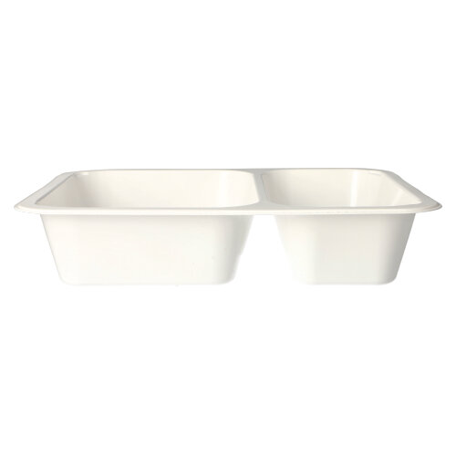 10 x 50 Mikrowellenschalen, PP 2-geteilt 1205 ml 4,9 cm x 22,7 cm x 17,8 cm weiss