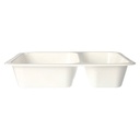 10 x 50 Mikrowellenschalen, PP 2-geteilt 1205 ml 4,9 cm x 22,7 cm x 17,8 cm weiss