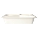 10 x 50 Mikrowellenschalen, PP 3-geteilt 1095 ml 4,9 cm x 22,7 cm x 17,8 cm weiss