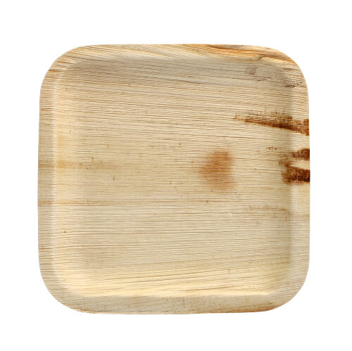 4 x 25 Teller, Palmblatt "pure" eckig 20 cm x 20 cm x 2 cm