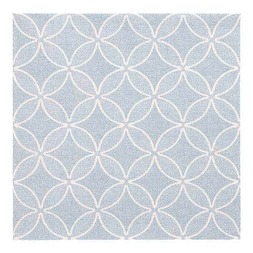 5 x 50 Servietten "ROYAL Collection" 1/4-Falz 40 cm x 40 cm arktikblau "Circle Flowers"