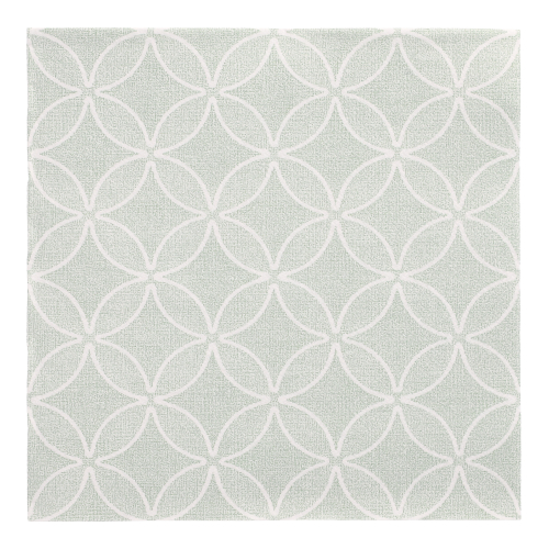 [88524] 5 x 50 Servietten "ROYAL Collection" 1/4-Falz 40 cm x 40 cm jadegrün "Circle Flowers"