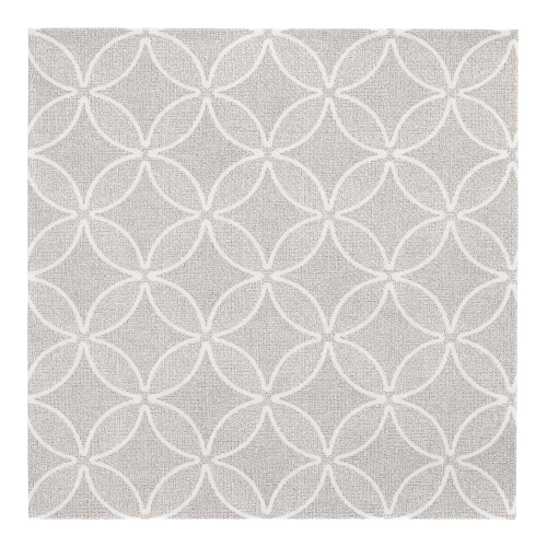 [88525] 5 x 50 Servietten "ROYAL Collection" 1/4-Falz 40 cm x 40 cm grau "Circle Flowers"