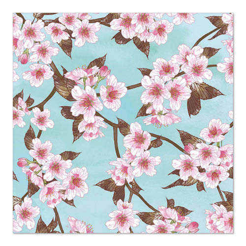 10 x 20 Servietten, 3-lagig 1/4-Falz 33 cm x 33 cm "Cherry Blossoms"