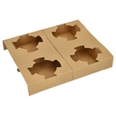 4 x 25 Tragetabletts, Pappe "pure" 3,6 cm x 19,8 cm x 24,1 cm braun für 4 Suppenbecher