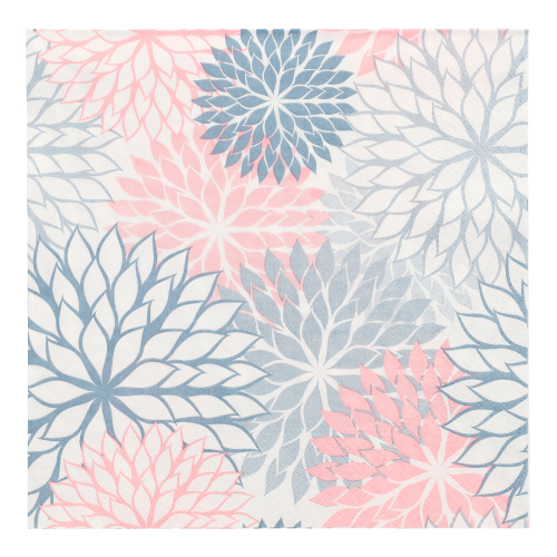 10 x 20 Servietten, 3-lagig 1/4-Falz 40 cm x 40 cm grau "Floralies"