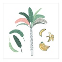10 x 20 Servietten, 3-lagig 1/4-Falz 33 cm x 33 cm "Palm and Bananas"
