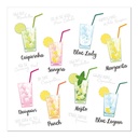 10 x 20 Servietten, 3-lagig 1/4-Falz 33 cm x 33 cm "Cocktail"