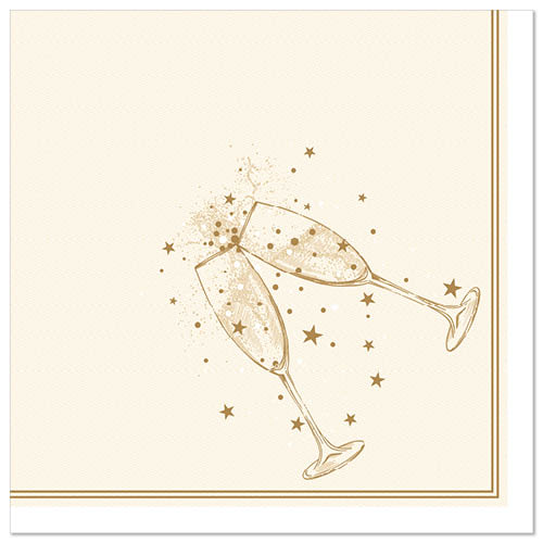5 x 50 Servietten "ROYAL Collection" 1/4-Falz 40 cm x 40 cm gold "Festivity"