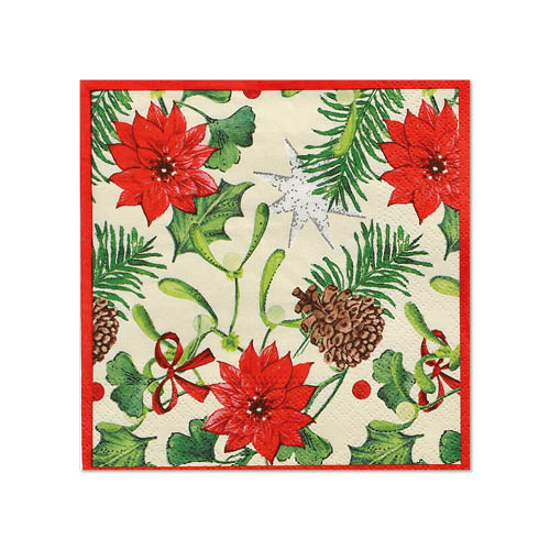 [88685] 12 x 50 Servietten, 3-lagig 1/4-Falz 25 cm x 25 cm "Winterly"