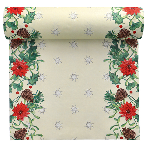 6 x Tischläufer, stoffähnlich, Airlaid 24 m x 40 cm "Winterly"