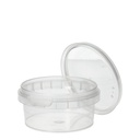 12 x 38 Feinkostbecher, PP rund 180 ml Ø 9,5 cm · 4,5 cm transparent mit Originalitätsverschluss